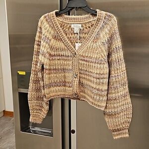 💕JESSICA SIMPSON💕 Wool Bend Cropped Three Button Cardigan~ Medium NWT